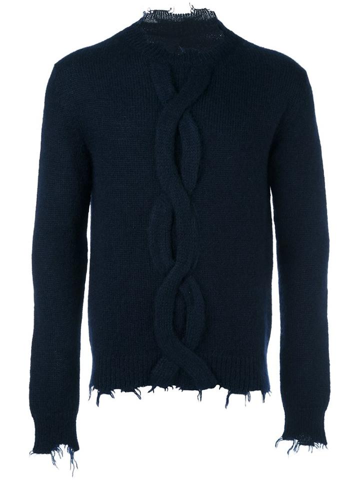 Etro Cable Knit Frayed Edges Jumper
