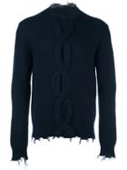 Etro Cable Knit Frayed Edges Jumper