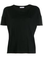 Fine Edge Boyfriend Round Neck T-shirt - Black