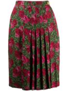 Yves Saint Laurent Pre-owned 1970's Floral Print Skirt - Green