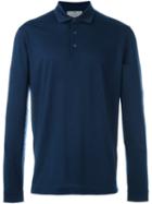 Canali Longsleeved Polo Shirt, Men's, Size: 54, Blue, Virgin Wool