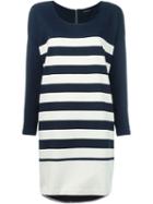 Twin-set Striped Shift Dress, Women's, Size: S, Blue, Viscose/polyamide/spandex/elastane