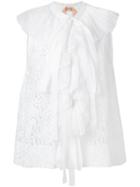 No21 - Lace Detail Top - Women - Silk/cotton/polyamide - 42, White, Silk/cotton/polyamide