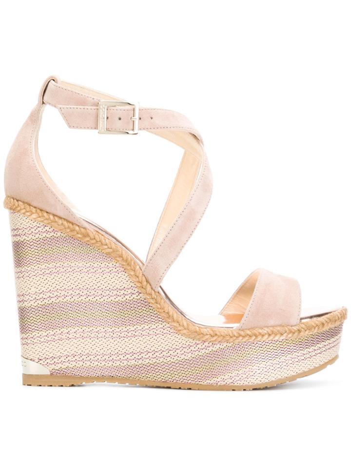Jimmy Choo Portia Wedge Sandals - Nude & Neutrals