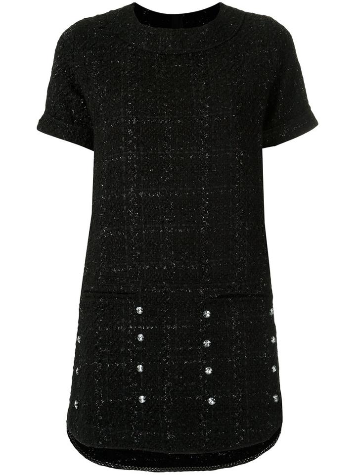 Andrea Bogosian Tweed Shift Dress, Women's, Size: G, Black, Acrylic/polyester/wool
