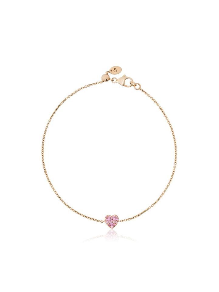 Loquet Sapphire Heart Charm Bracelet - Pink
