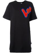 Love Moschino Love Patch T-shirt Dress, Size: Small, Black, Cotton