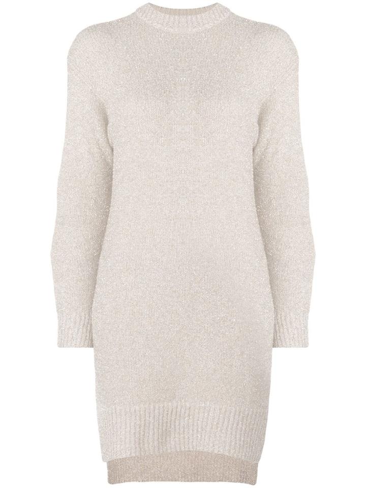 Nude Sheen Knitted Dress - Nude & Neutrals