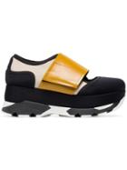 Marni Black Yellow 65 Neoprene Platform Sneakers