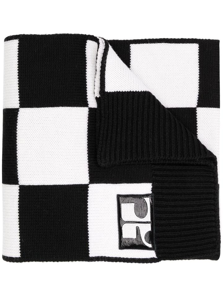 Courrèges Checked Scarf - Black