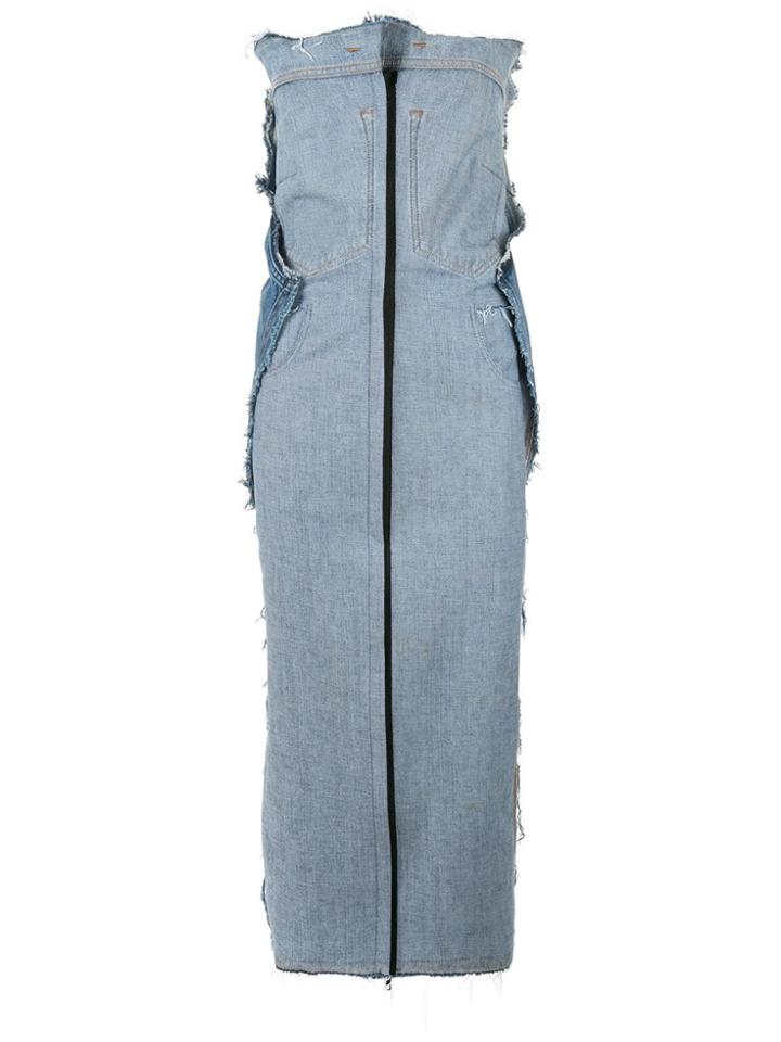 Litkovskaya Raw Edge Denim Dress - Blue