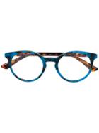 Mcq By Alexander Mcqueen Eyewear Havana Round Glasses - Blue