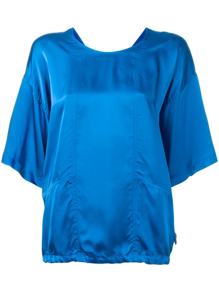 Christian Wijnants - Drawstring Hem Top - Women - Cupro/viscose - 36, Women's, Blue, Cupro/viscose