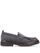 Brunello Cucinelli Beaded Strap Textured Loafers - Grey