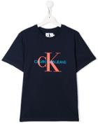 Calvin Klein Kids Teen Printed Logo T-shirt - Blue