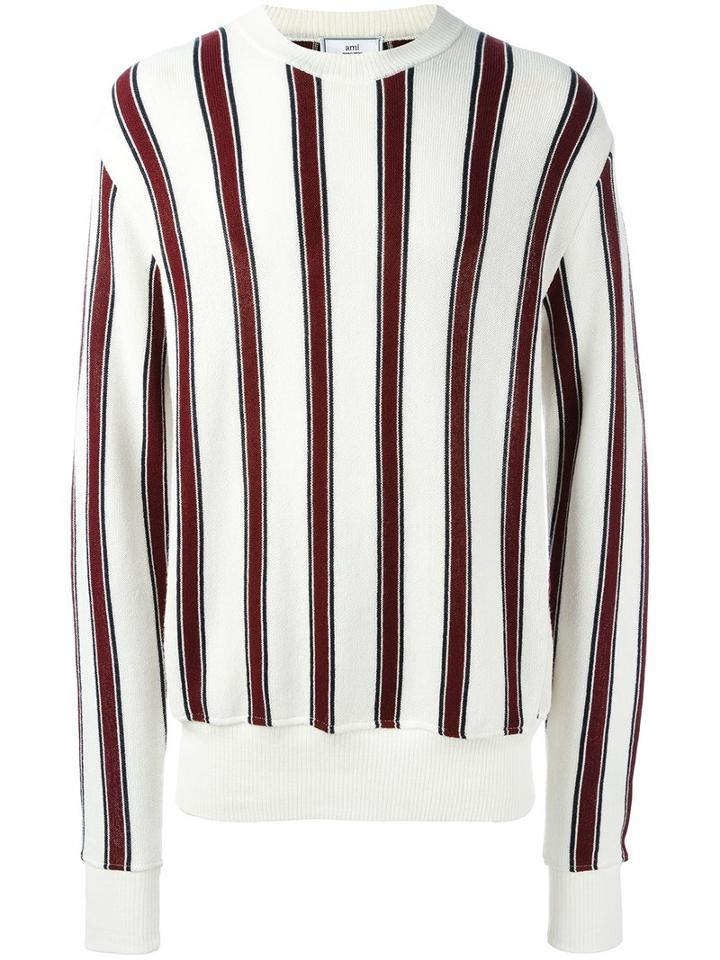 Ami Alexandre Mattiussi Crew Neck Sweater, Men's, Size: Xxs, White, Wool