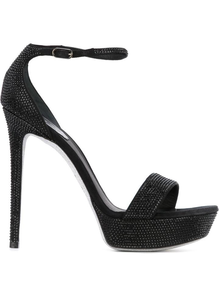 Rene Caovilla Rhinestone Platform Sandals