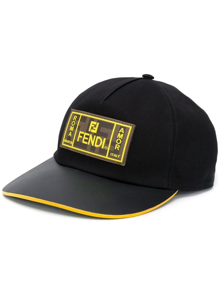 Fendi Roma Amor Patch Baseball Cap - Black