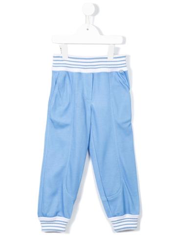 Valmax Kids - Striped Cuff Trousers - Kids - Cotton/polyester - 12 Yrs, Blue