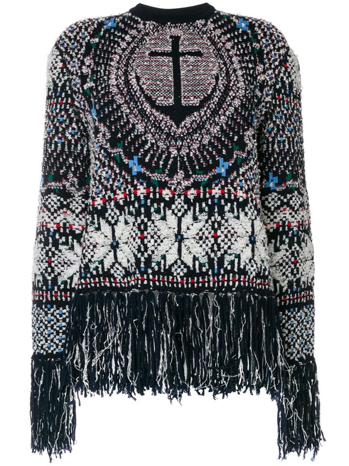 Thom Browne Boxy Pullover With Anchor Fair Isle Jacquard In Wool And
