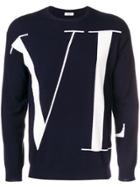 Valentino Logo Patterned Sweatshirt - Blue