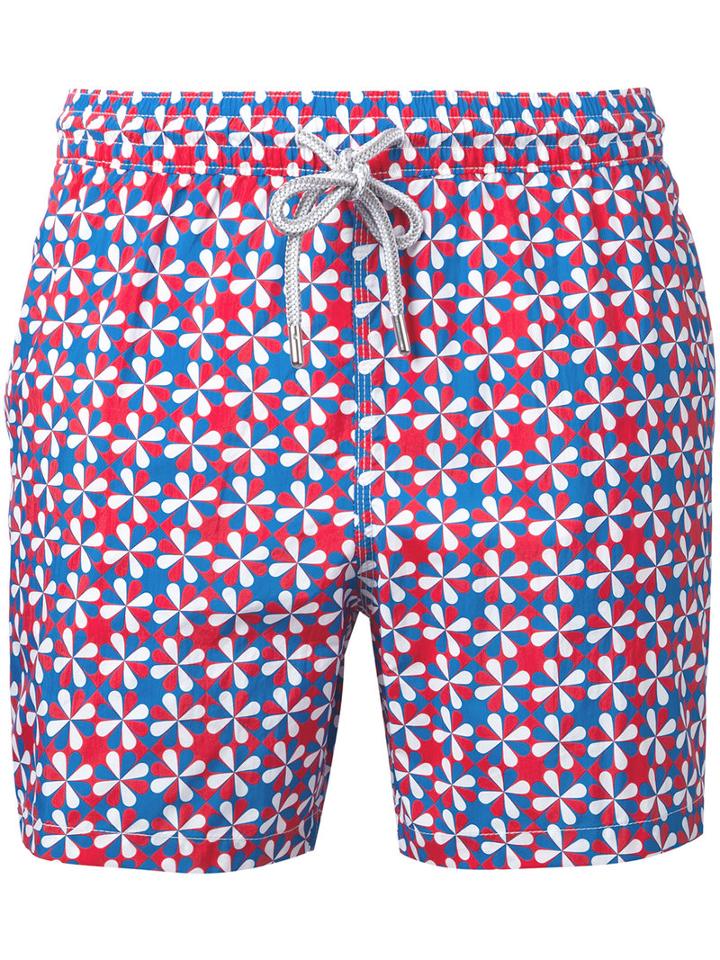 Capricode - Printed Swim Shorts - Men - Nylon - L, Red, Nylon