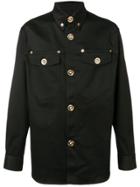 Versace Medusa Button Gabardine Shirt - Black
