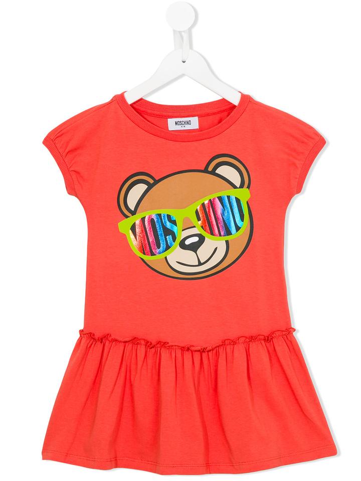 Moschino Kids Teddy Bear Dress, Toddler Girl's, Size: 5 Yrs, Yellow/orange