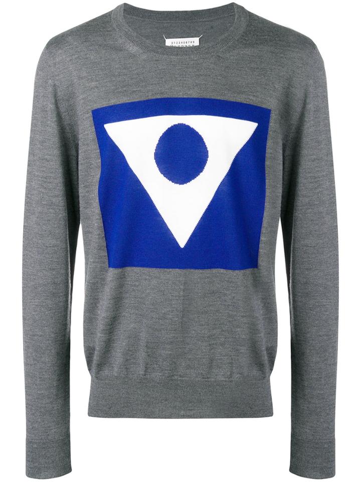Maison Margiela Contrast Knit Jumper - Grey