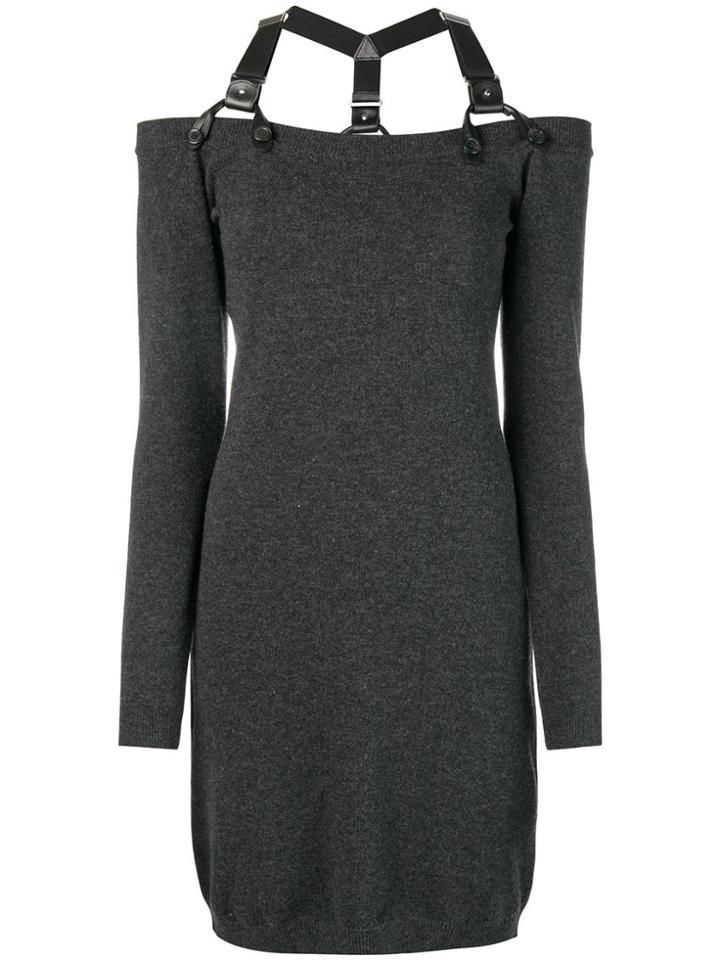 Moschino Harness Neck Knitted Jumper - Grey