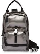 Prada Technical Fabric Metallic Backpack - Silver