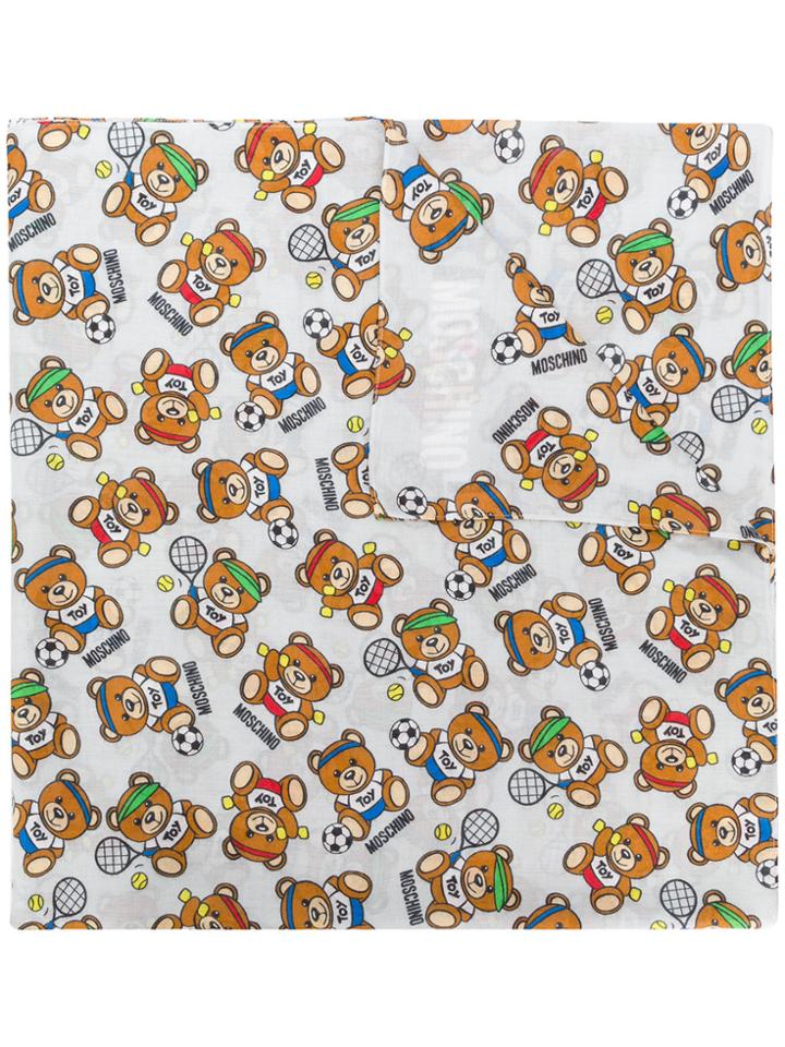 Moschino Toy Bear Motif Scarf - Grey
