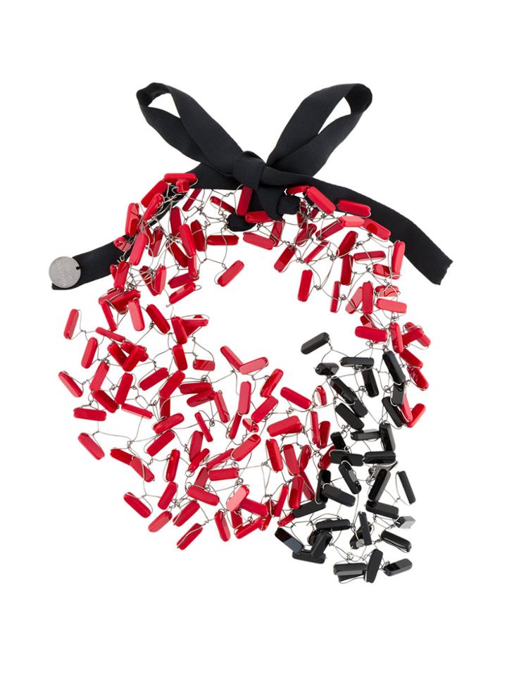 Maria Calderara Intertwined Wiring Necklace - Red