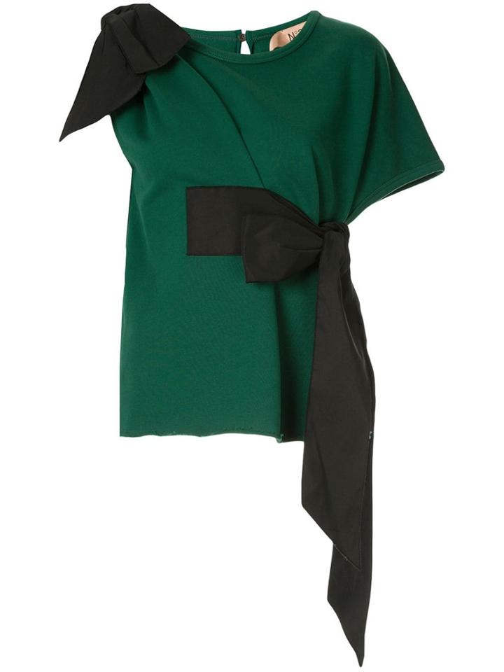 Nº21 Tie Waist Top - Green