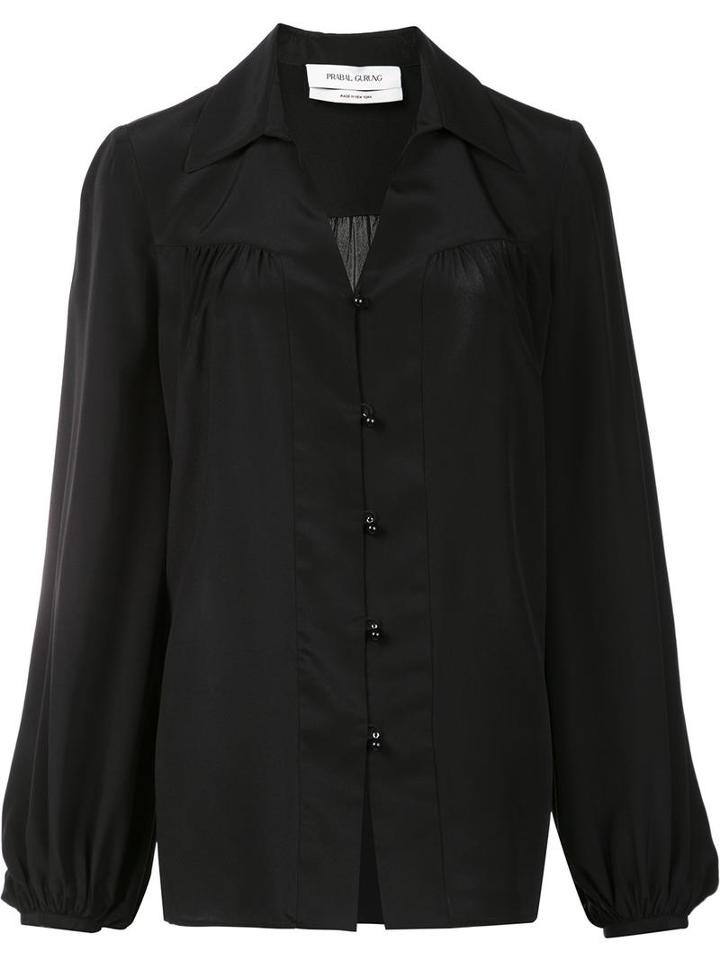 Prabal Gurung 'poet' Shirt, Women's, Size: 8, Black, Silk