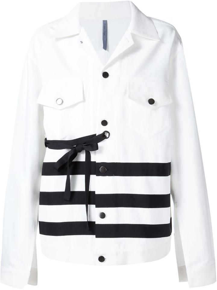 Todd Lynn Oversized Denim Jacket, Men's, Size: Medium, White, Cotton