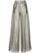 Black Coral Wide Leg Trousers - Metallic