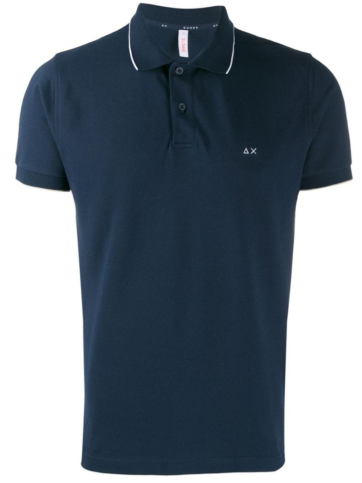 Sun 68 Small Stripes Polo Shirt - Blue