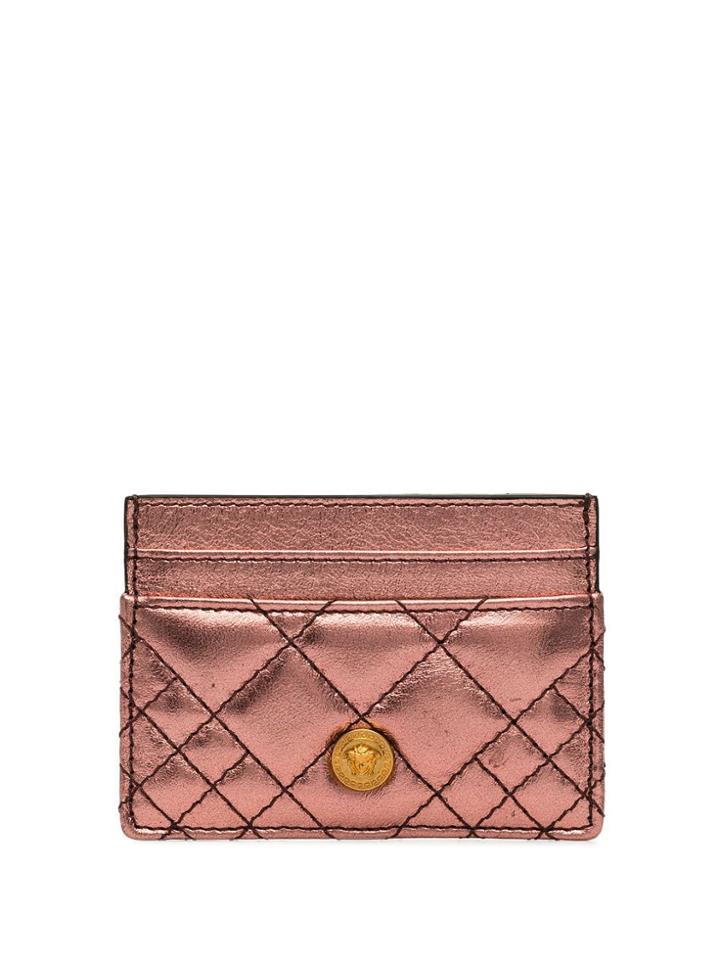 Versace Medusa Quilted Cardholder - Pink