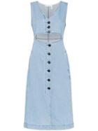 See By Chloé Cut-out Denim Midi Dress - Blue