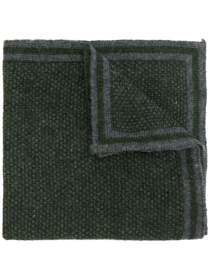Canali Knitted Pocket Square - Green