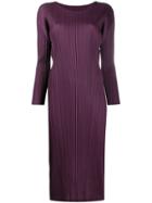 Pleats Please Issey Miyake Plissé Satin Dress - Purple