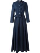 Vivetta Ruffle Fastening Hand Collar Long Pleated Dress
