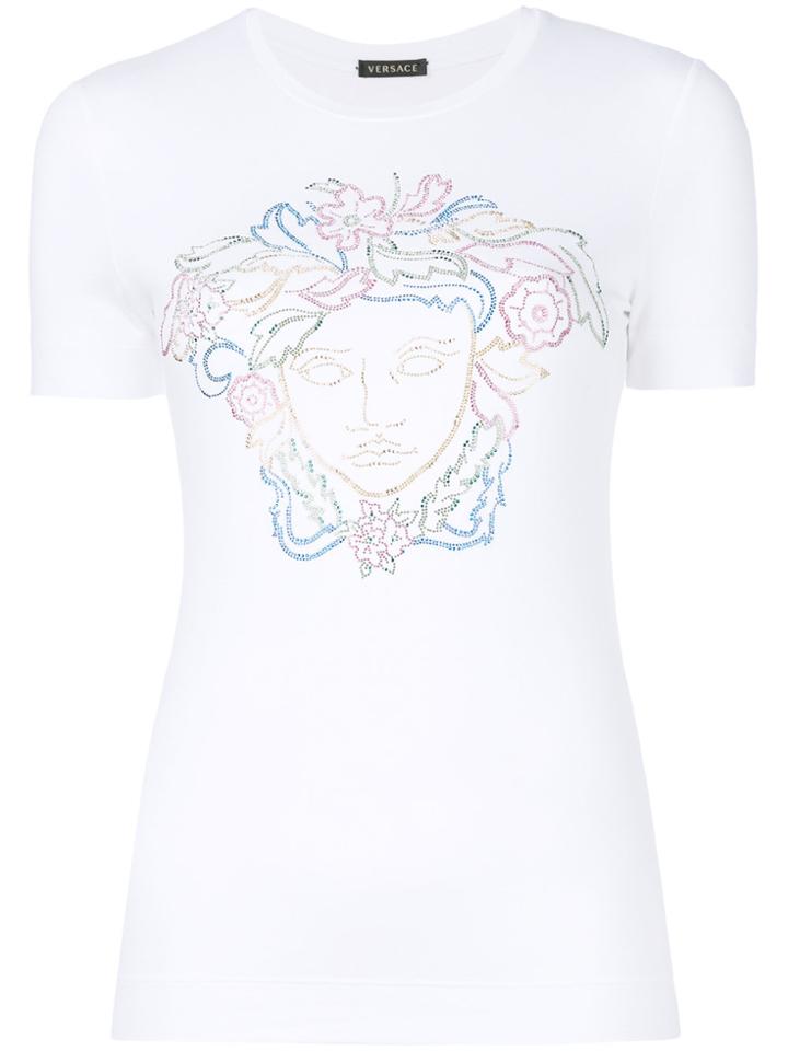 Versace Studded Medusa T-shirt - White