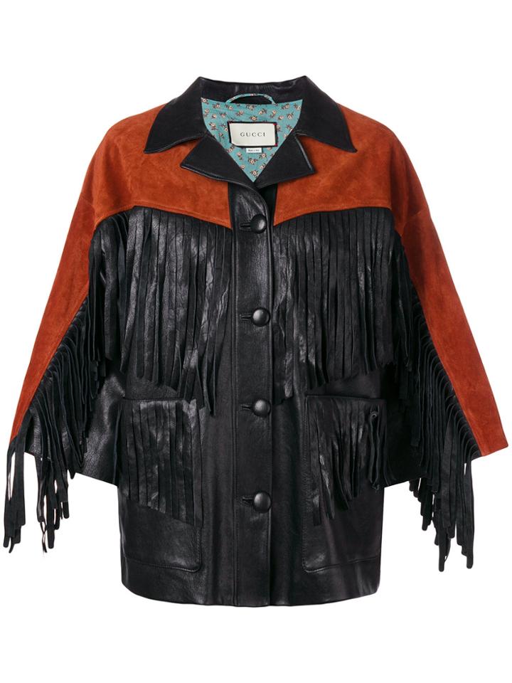 Gucci Fringe Detail Jacket - Black