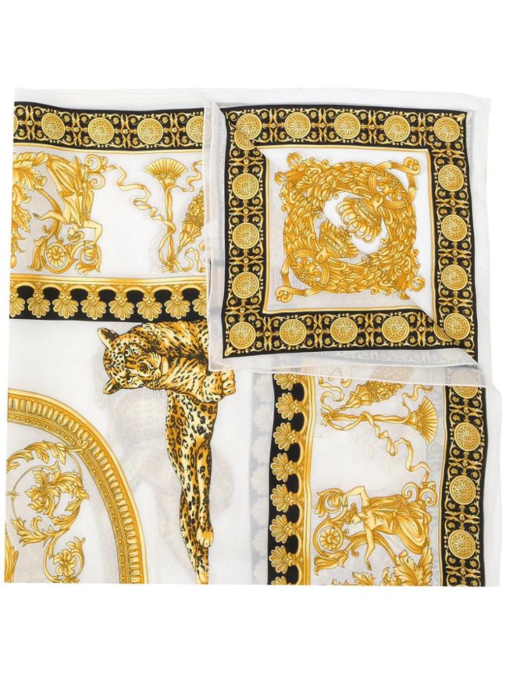 Versace Signature Pillow Talk Print Scarf - White