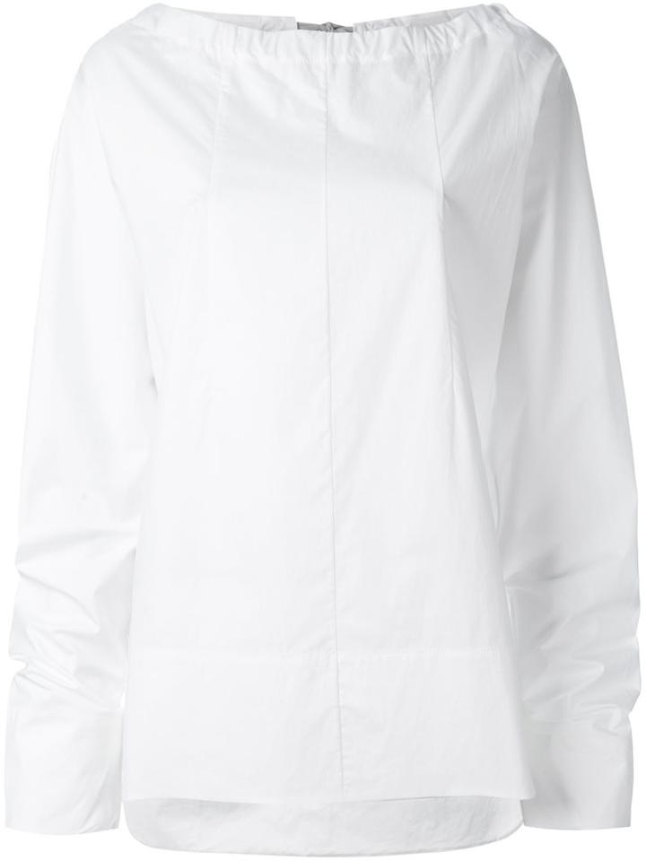 Marni Drawstring Collar Poplin Blouse
