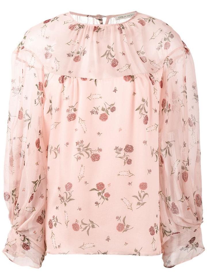 Emilia Wickstead Lauren Rose Print Blouse - Pink