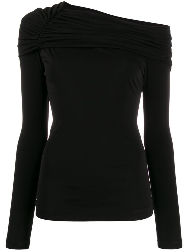Roberto Cavalli Draped Neck Top - Black