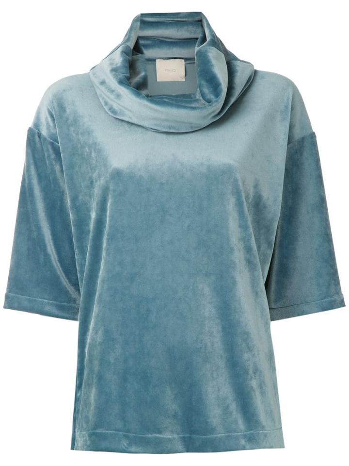 Framed Velvet Top - Blue